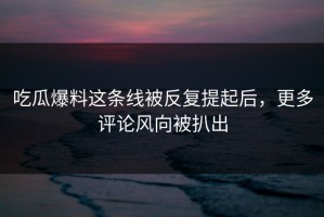 吃瓜爆料这条线被反复提起后，更多评论风向被扒出