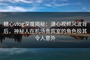 糖心vlog深度揭秘：溏心视频风波背后，神秘人在机场贵宾室的角色极其令人意外