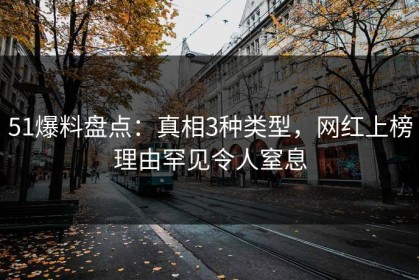 51爆料盘点：真相3种类型，网红上榜理由罕见令人窒息